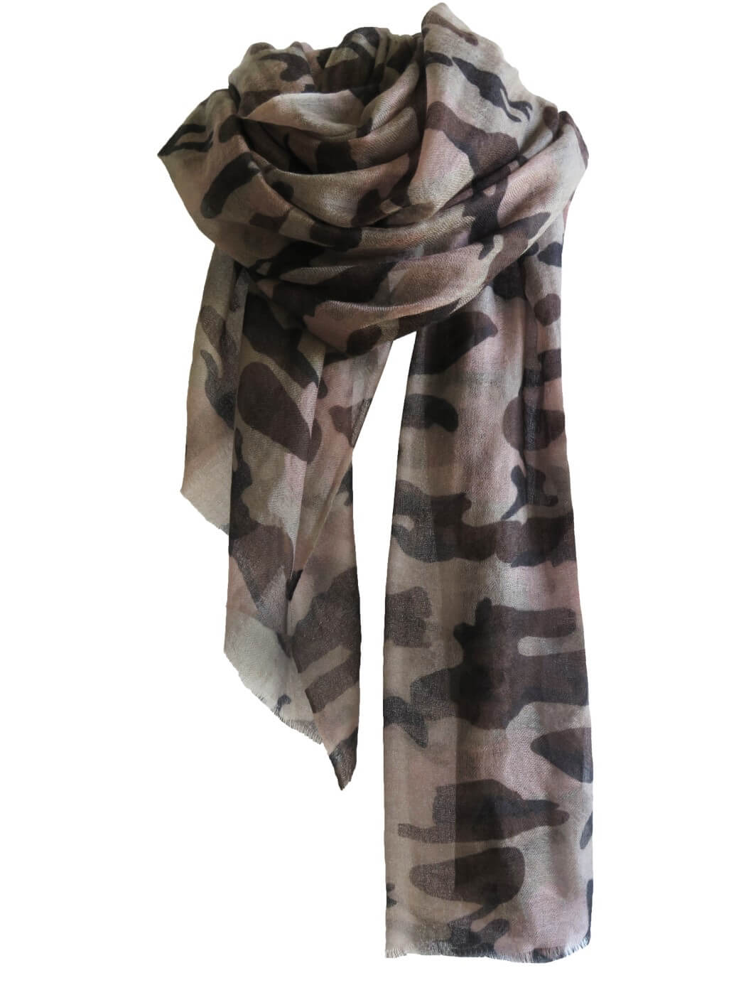 D/Luca Camouflage Shades of Grey - Fine Cashmere Scarf