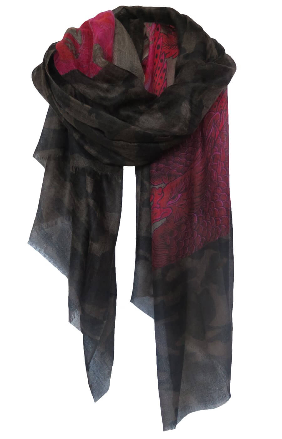 D/Luca Camouflage & Bird of Paradise - Fine Cashmere Scarf