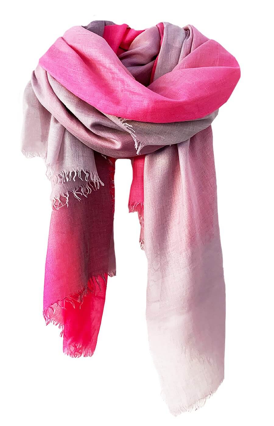 D/Luca Sanctuary Shades of Pink and Grey - Fine Silk Cashmere Scarf